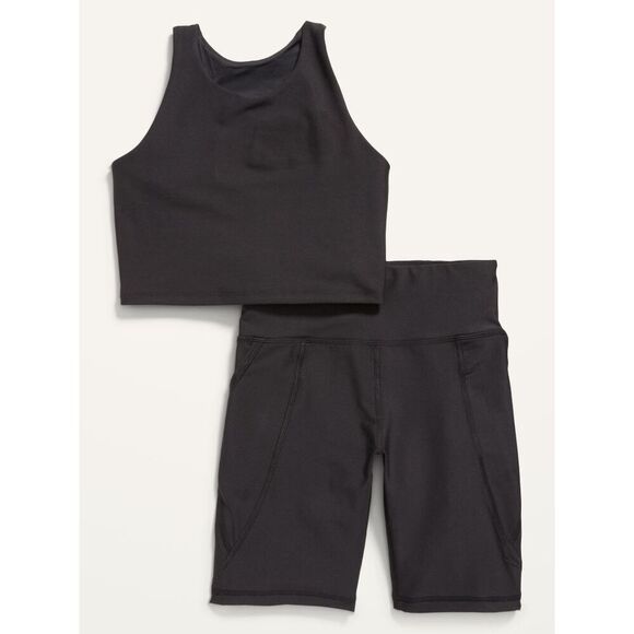 Girls PowerSoft Sports Bra & High Waisted Biker Shorts Set *NEED SIZE* - Picture 3 of 3